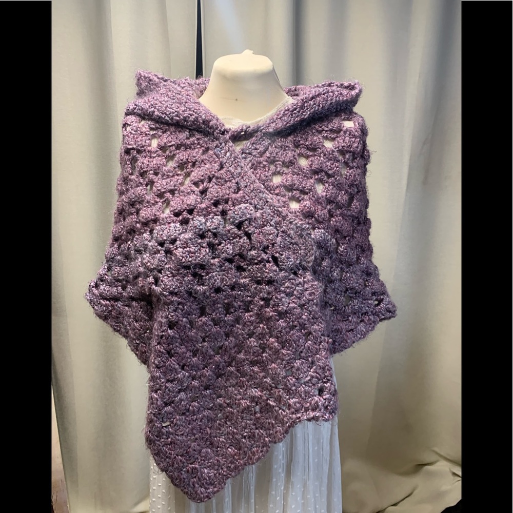 Handmade cape/shawl with generous hood